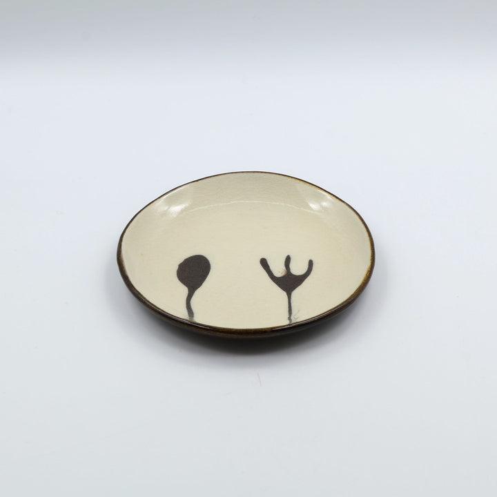 5寸平皿　白スプーンフォーク　E