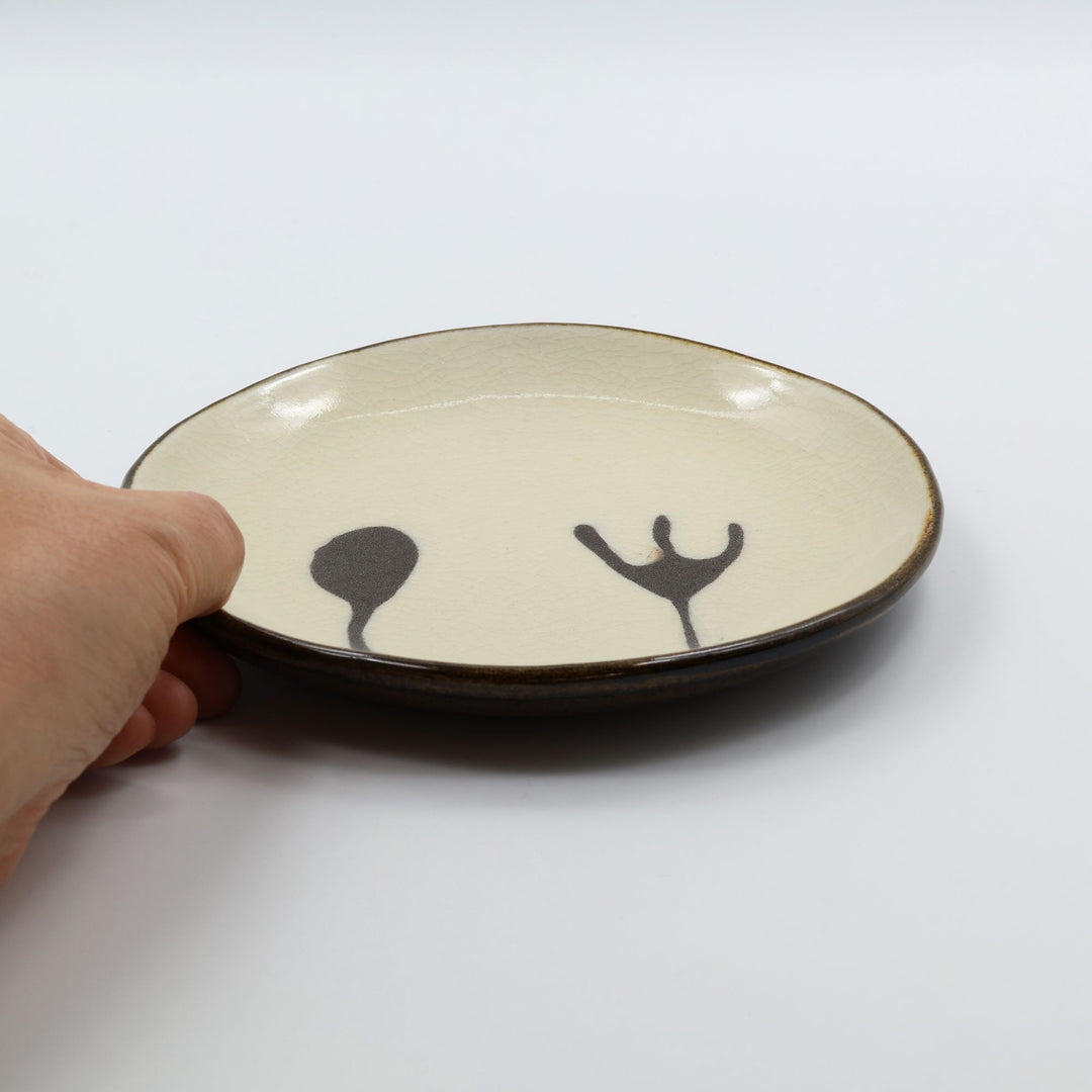 5寸平皿　白スプーンフォーク　E