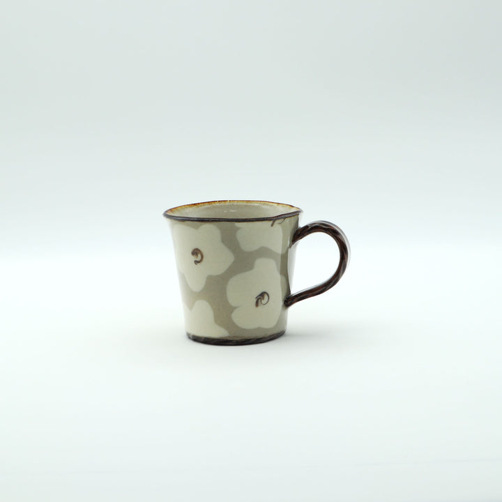 マグカップ　小　白丸花　A