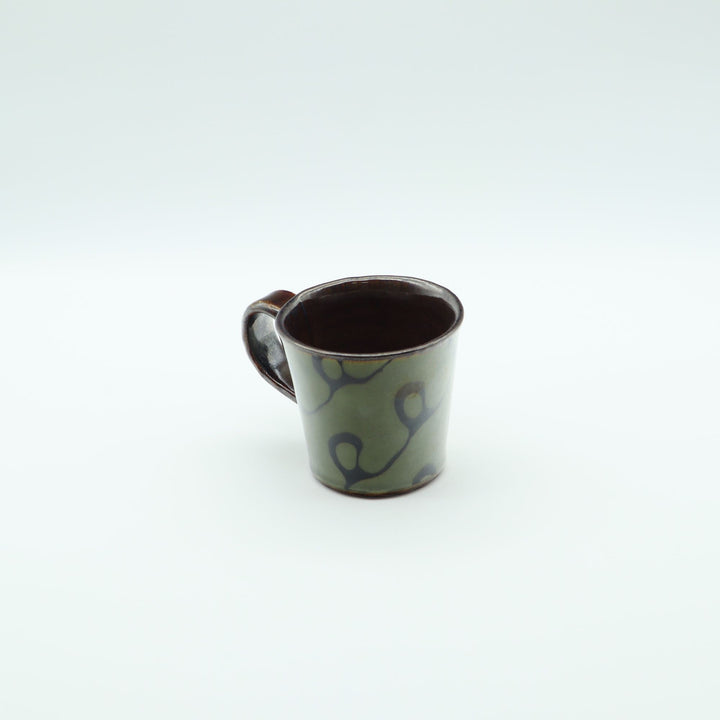 マグカップ　小　緑くるくる模様　C