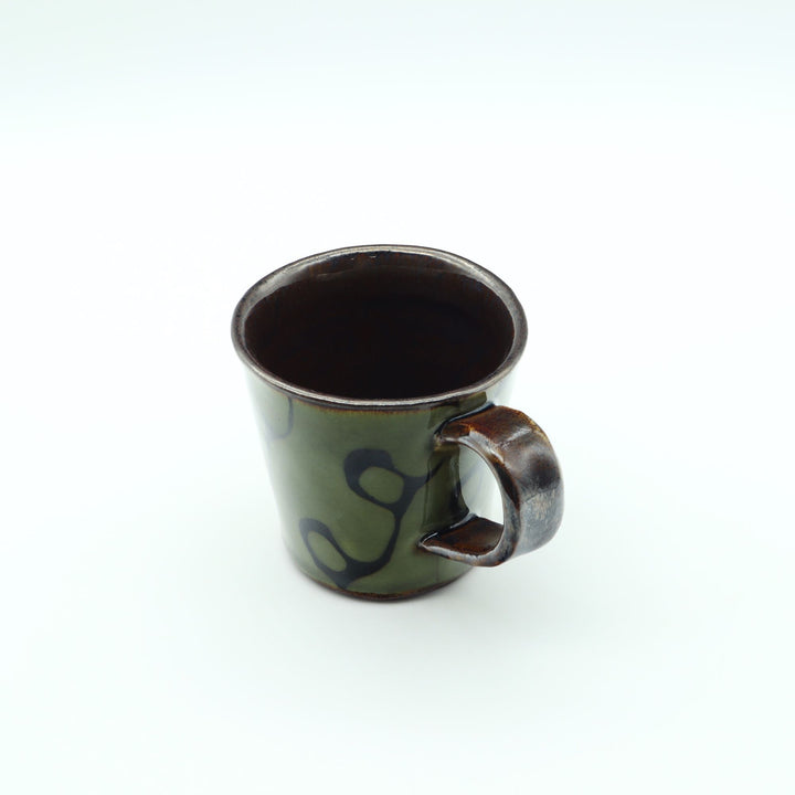 マグカップ　小　緑くるくる模様　C