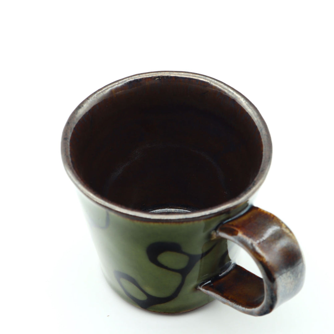 マグカップ　小　緑くるくる模様　C