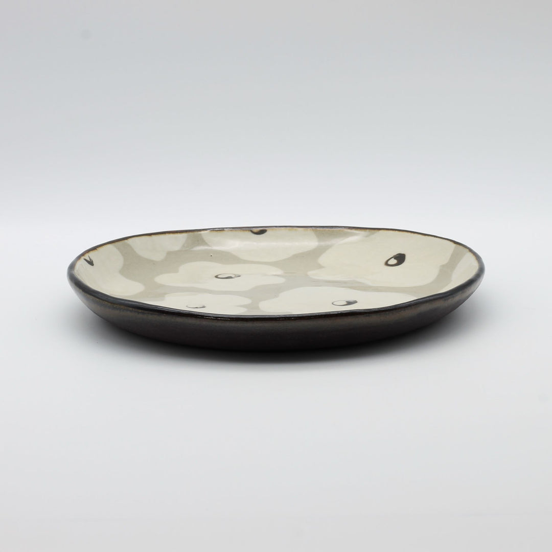 7寸平皿　白丸花　A