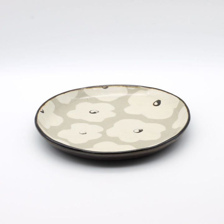 7寸平皿　白丸花　A