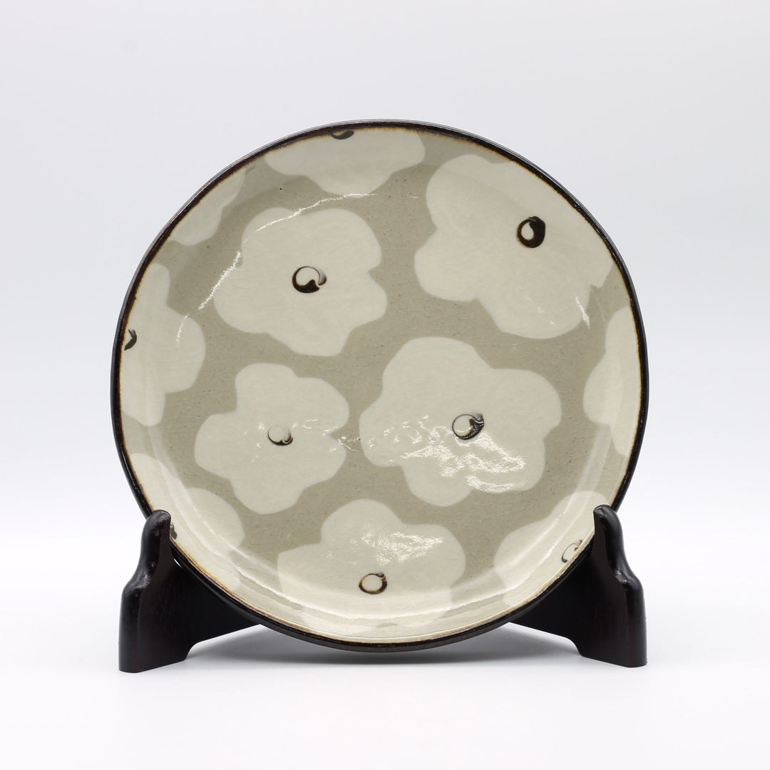 7寸平皿　白丸花　A