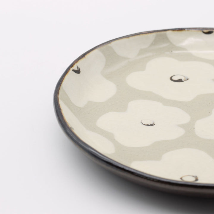 7寸平皿　白丸花　A