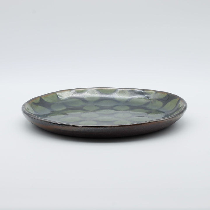 7寸平皿　緑花　C