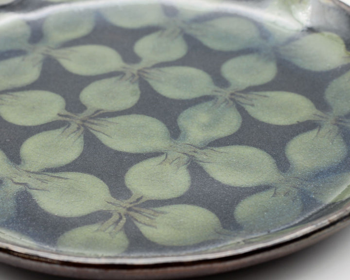 7寸平皿　緑花　C