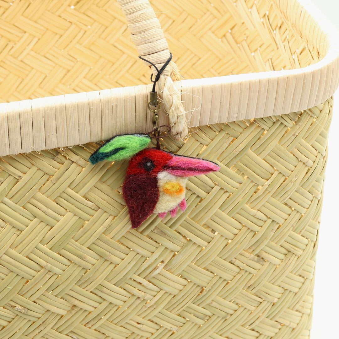 羊毛ストラップ　アカショウビン　右向き