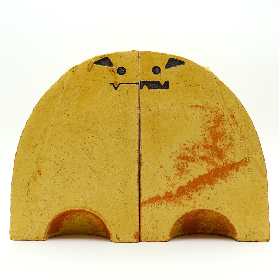 陶factory509のシーサーブックスタンド　黄色　大サイズ