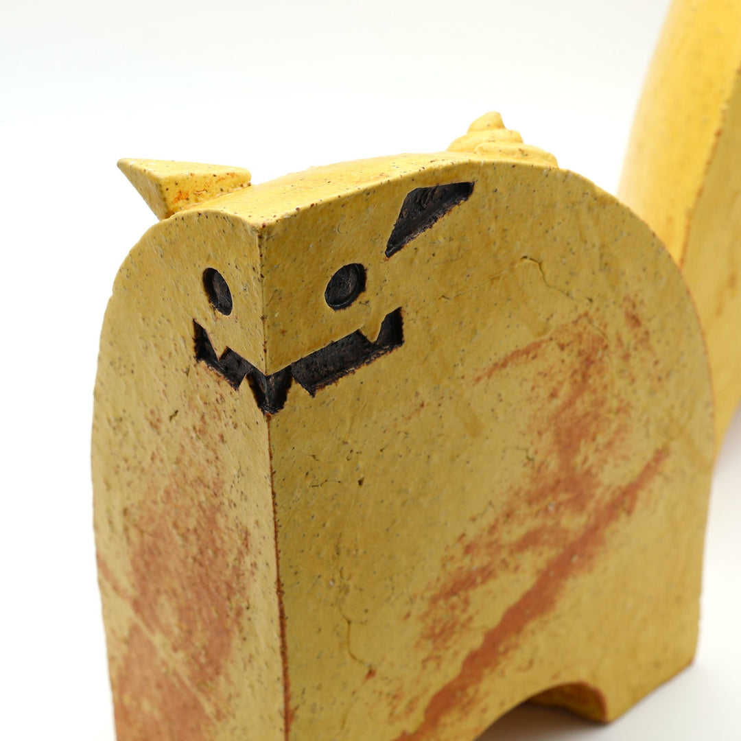陶factory509のシーサーブックスタンド　黄色　大サイズ