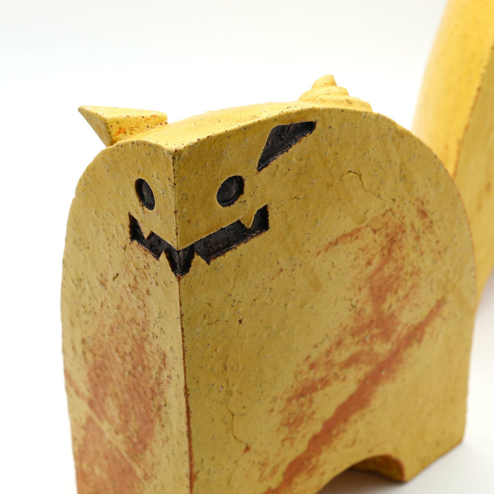 陶factory509のシーサーブックスタンド　黄色　大サイズ