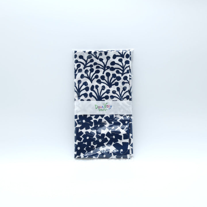 手ぬぐい　フラワーズインディゴ