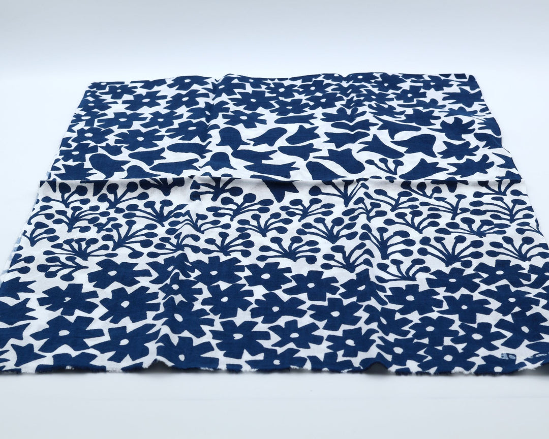 手ぬぐい　フラワーズインディゴ