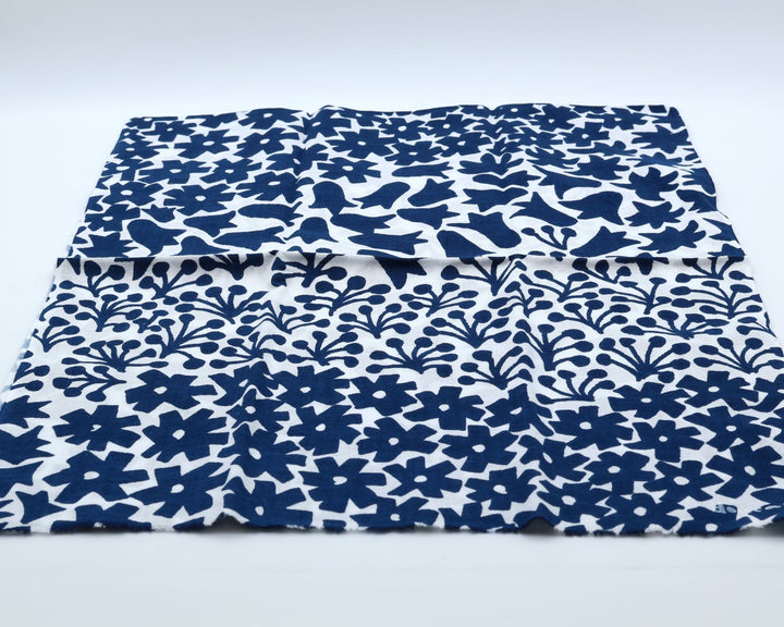 手ぬぐい　フラワーズインディゴ
