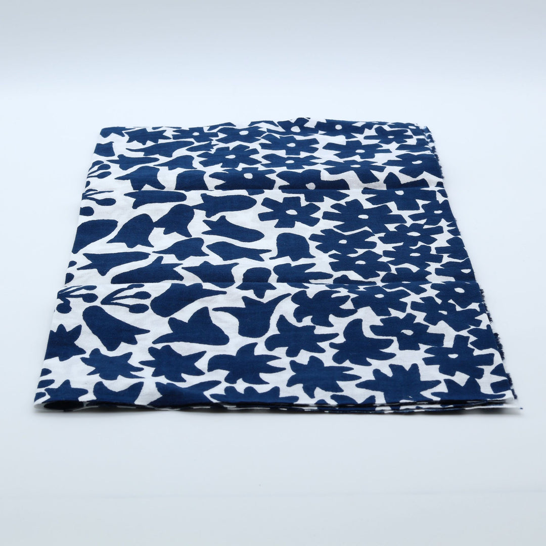 手ぬぐい　フラワーズインディゴ
