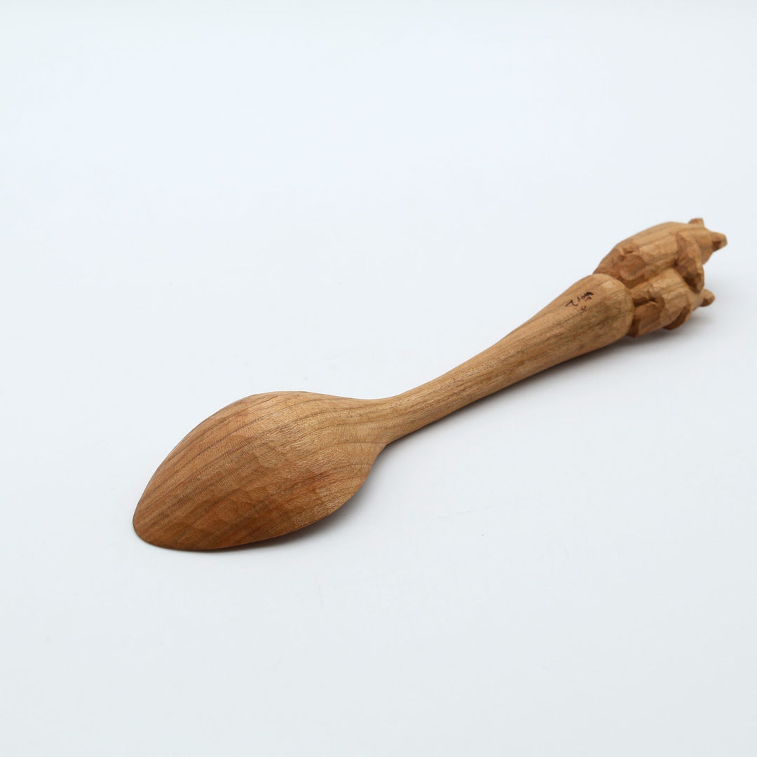 木彫り熊のスプーン　大　親子くま