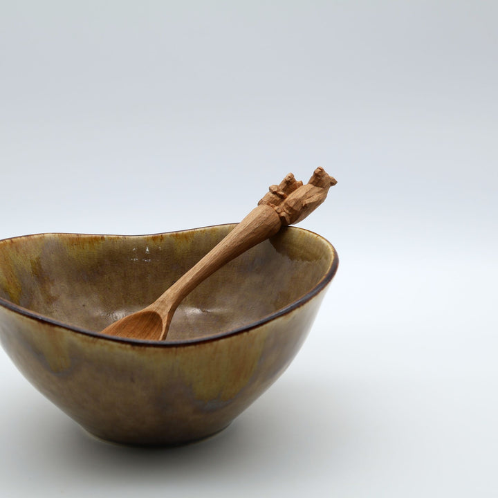 木彫り熊のスプーン　大　親子くま