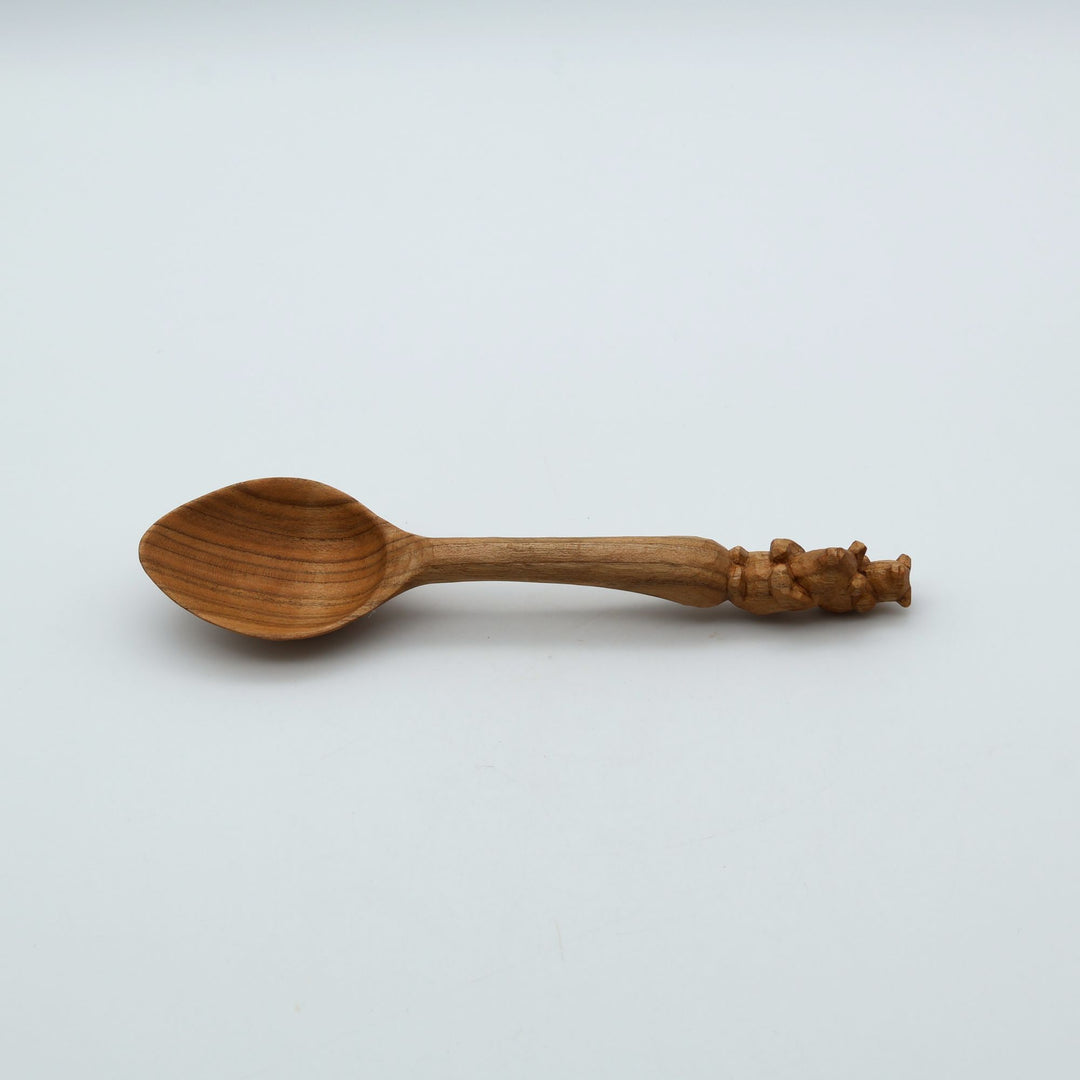 木彫り熊のスプーン　大　親子くま