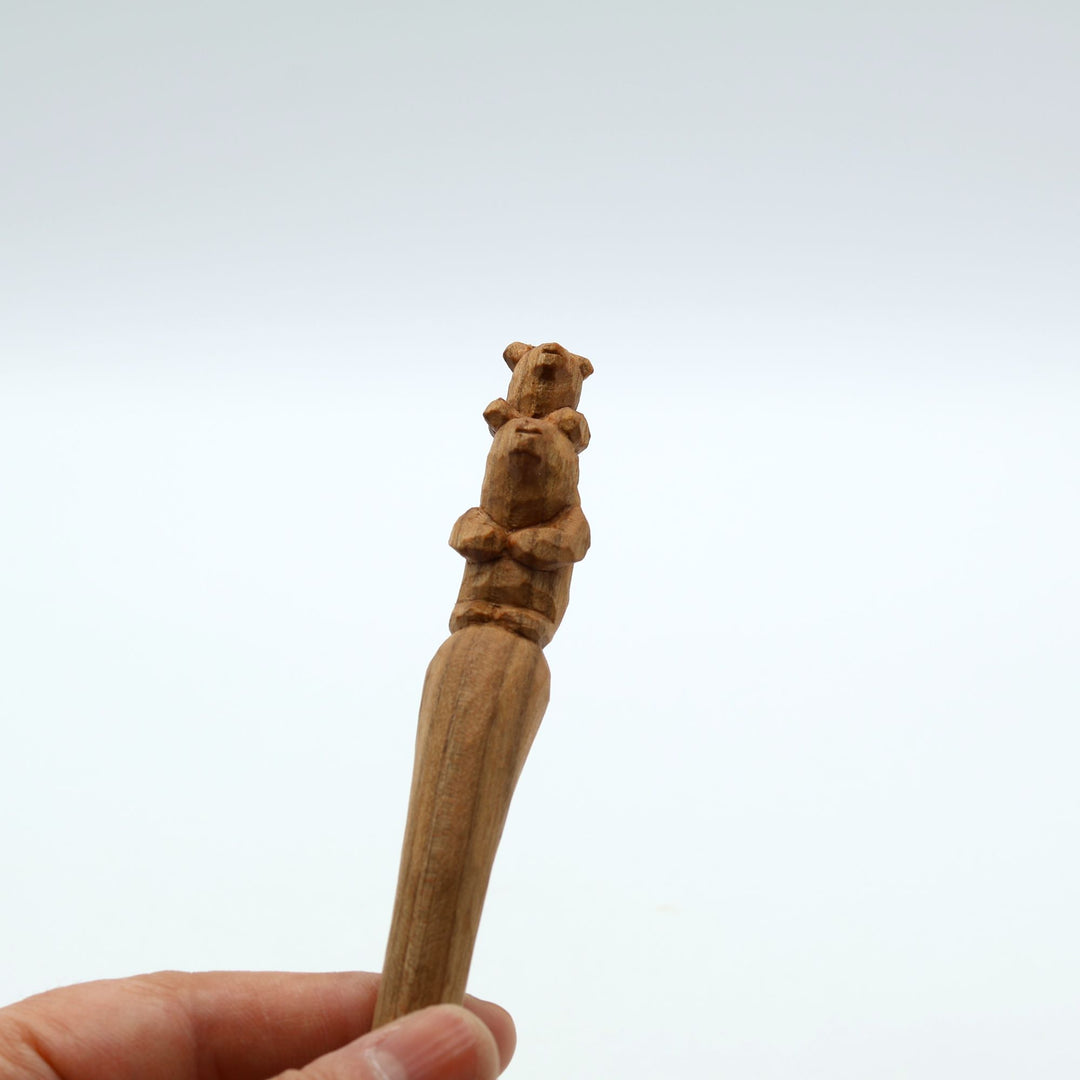 木彫り熊のスプーン　大　親子くま