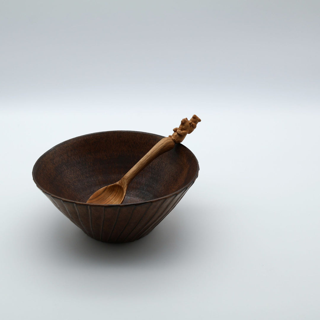 木彫り熊のスプーン　大　親子くま