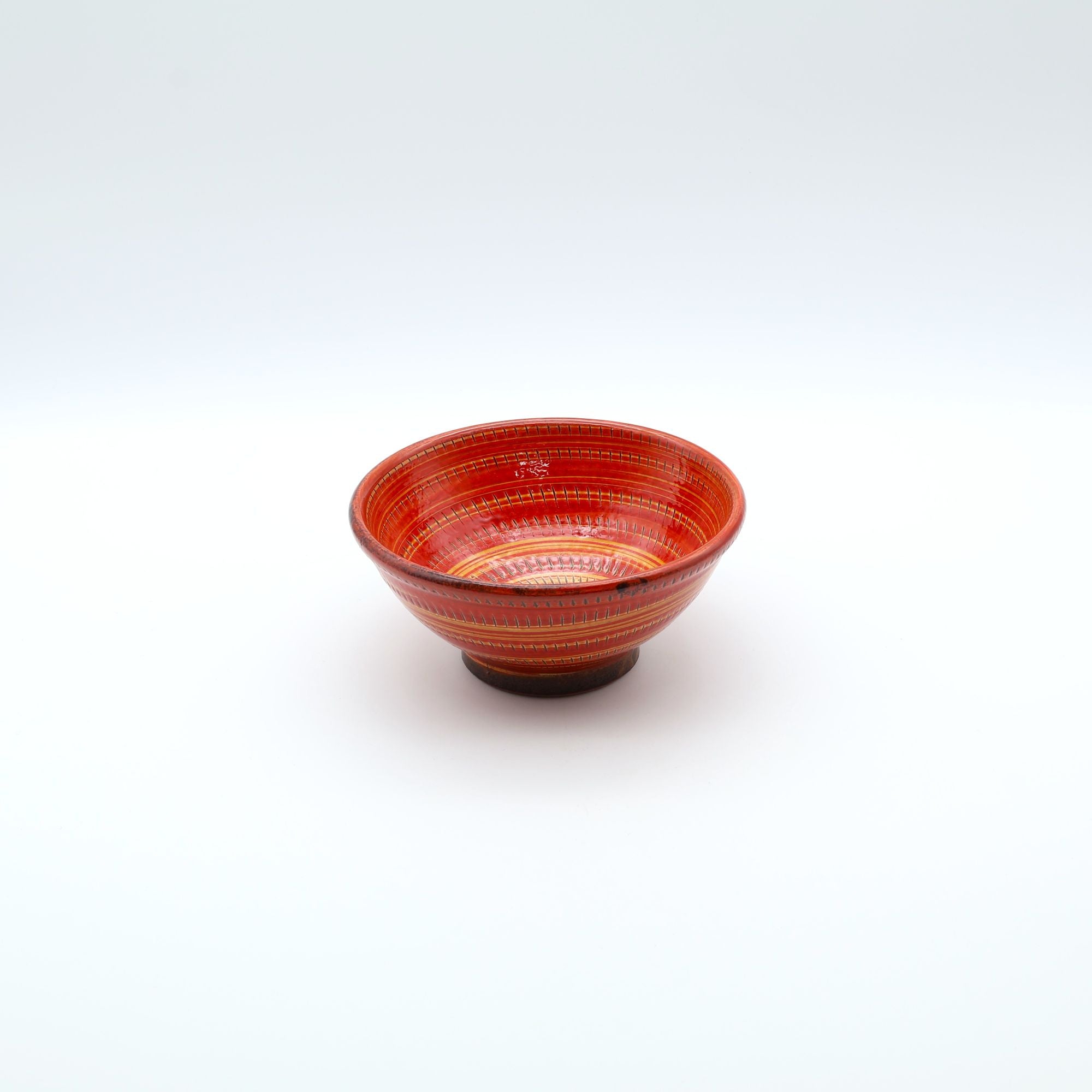 歴史ある福岡県の伝統工芸・小石原焼マルワ窯 飯椀 赤黄 中 - canosa