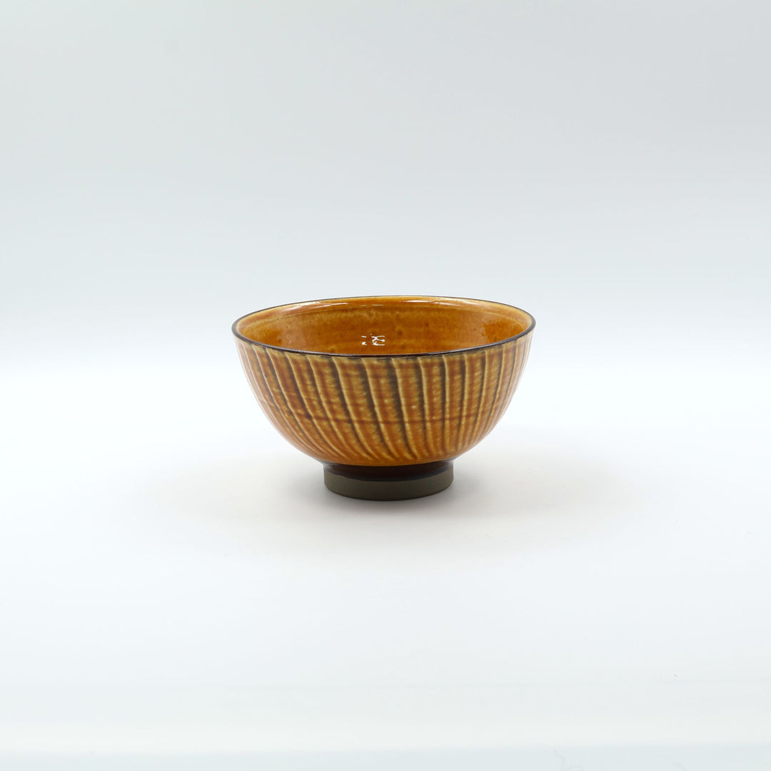 小鹿田焼 坂本浩二窯 4.5寸 汁碗 刷毛目 飴