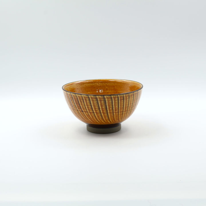小鹿田焼 坂本浩二窯 4.5寸 汁碗 刷毛目 飴