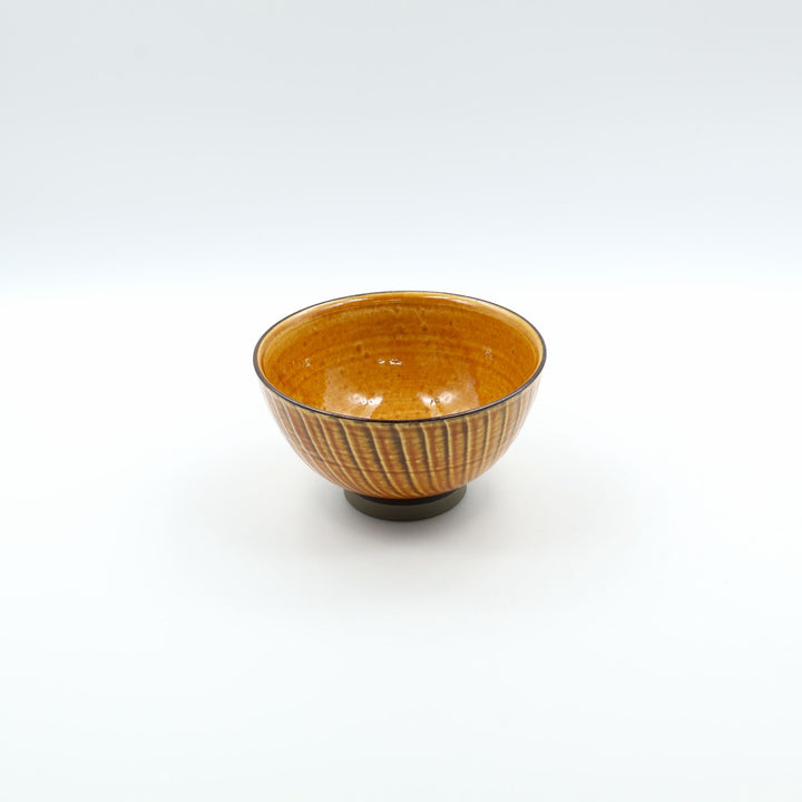 小鹿田焼 坂本浩二窯 4.5寸 汁碗 刷毛目 飴