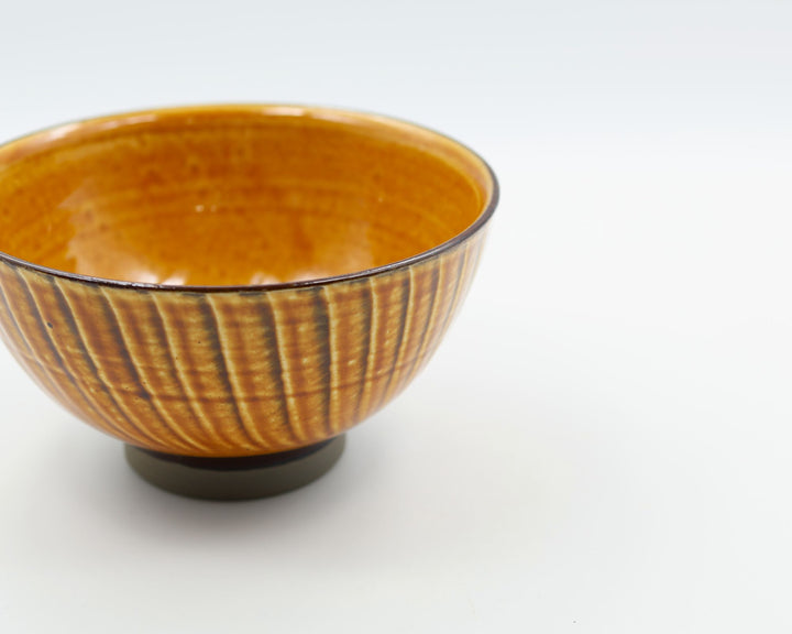 小鹿田焼 坂本浩二窯 4.5寸 汁碗 刷毛目 飴