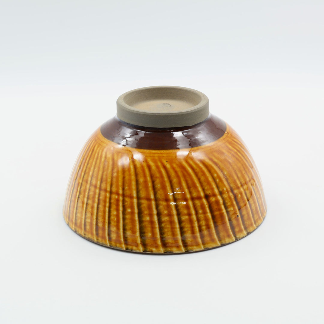 小鹿田焼 坂本浩二窯 4.5寸 汁碗 刷毛目 飴