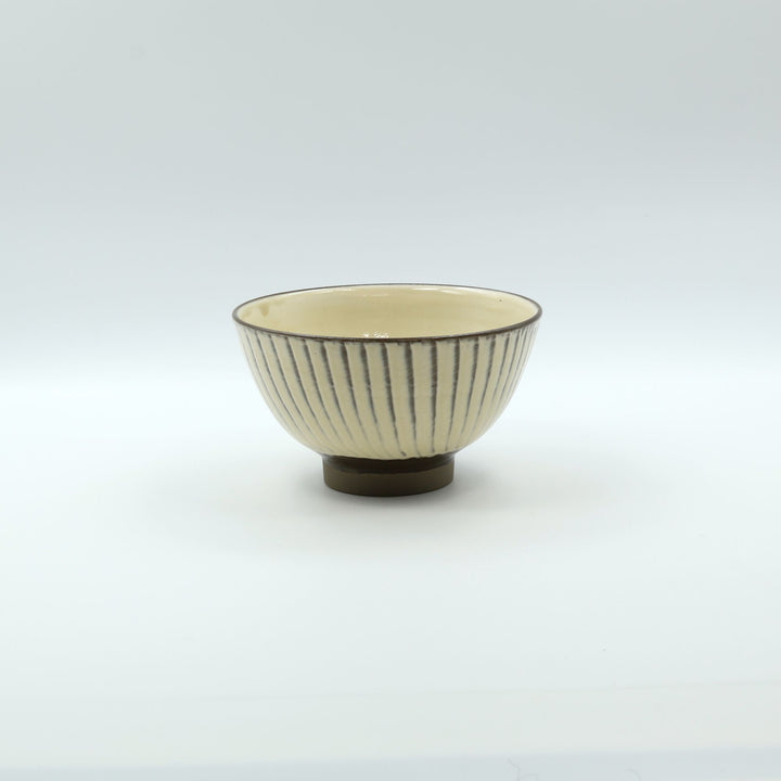 小鹿田焼 坂本浩二窯 4.5寸 汁碗 刷毛目 白