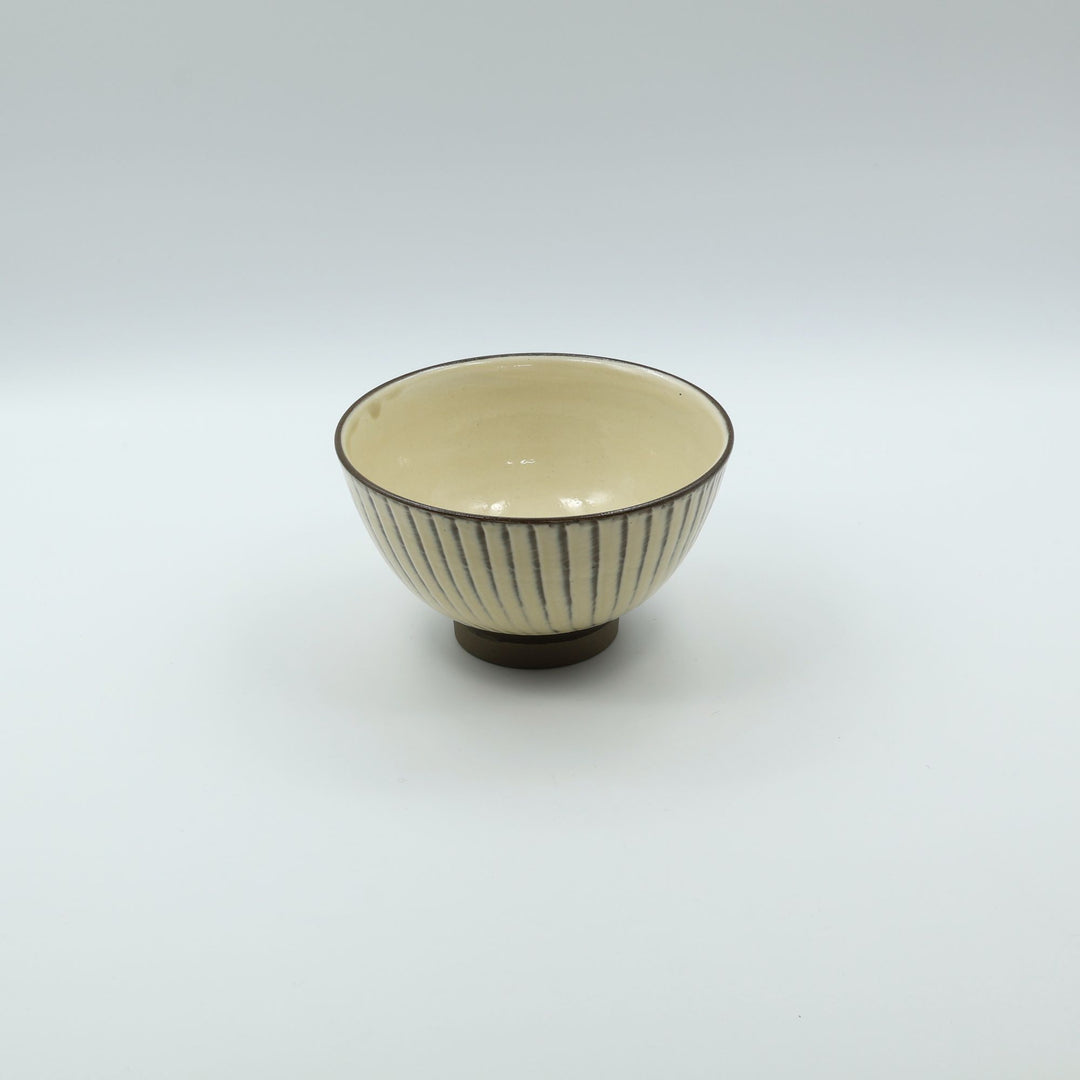 小鹿田焼 坂本浩二窯 4.5寸 汁碗 刷毛目 白