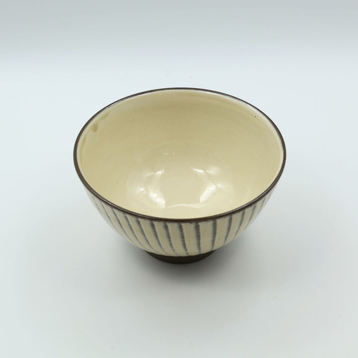 小鹿田焼 坂本浩二窯 4.5寸 汁碗 刷毛目 白