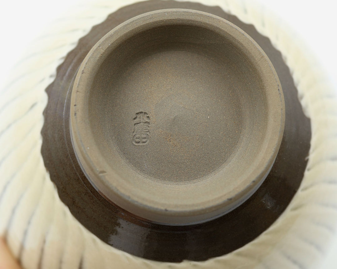 小鹿田焼 坂本浩二窯 4.5寸 汁碗 刷毛目 白