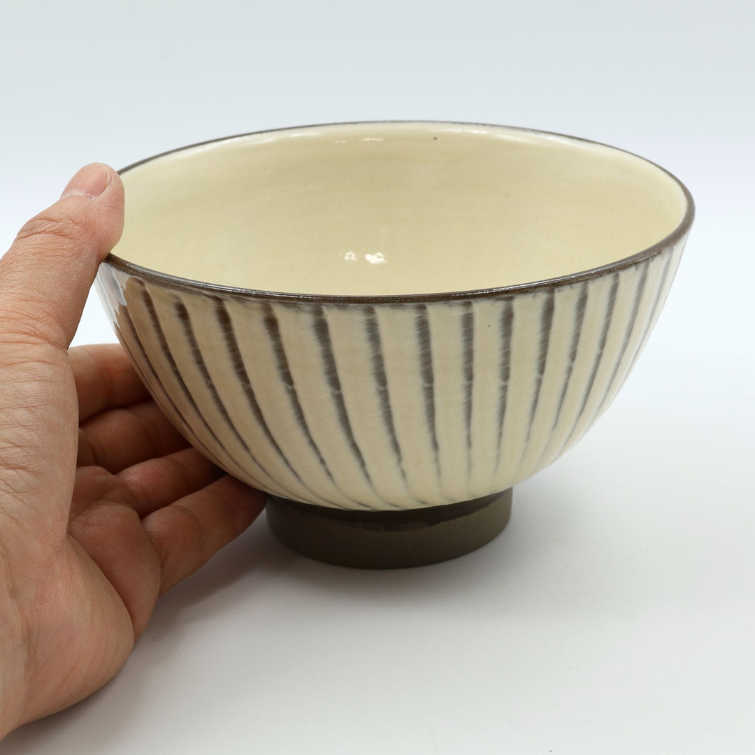 小鹿田焼 坂本浩二窯 4.5寸 汁碗 刷毛目 白