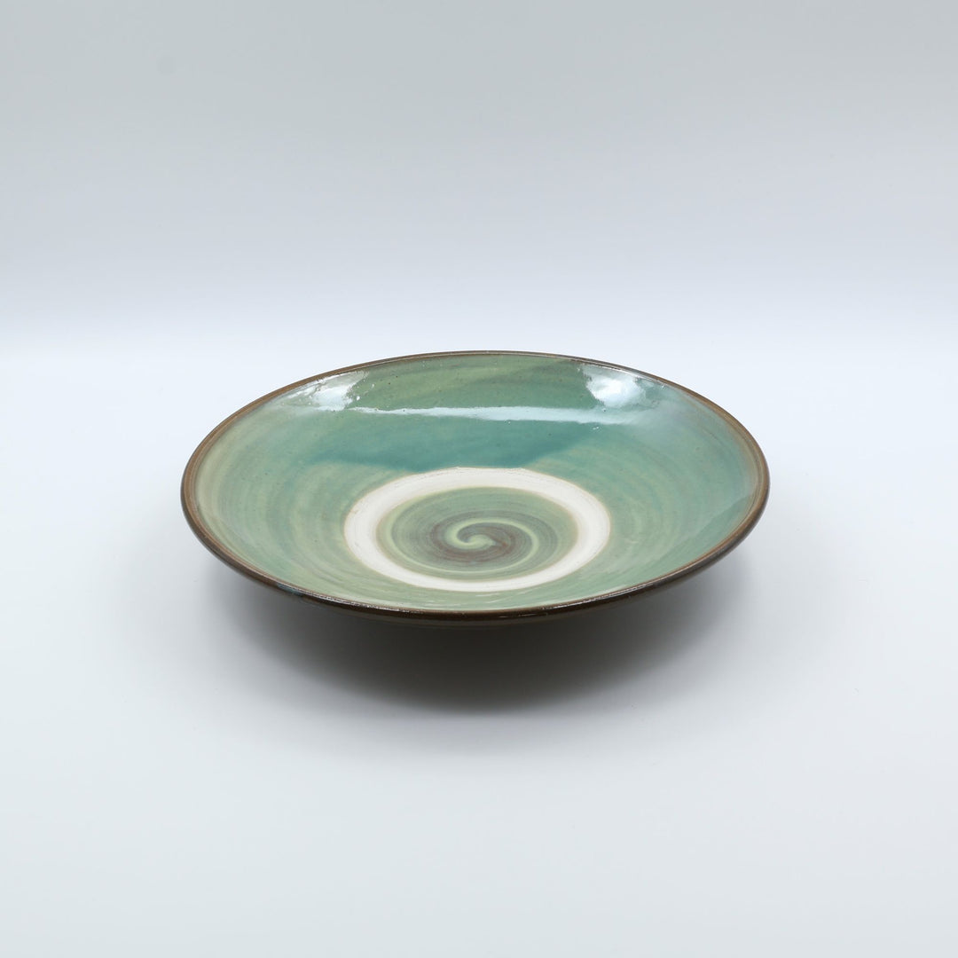 小鹿田焼 坂本浩二窯　青釉8寸皿　