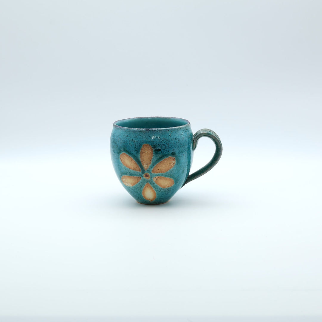 伝統の丹波立杭焼から新しくかわいいマグカップが到着しました！　源右衛門窯 タロリアン 丸マグカップ 花模様