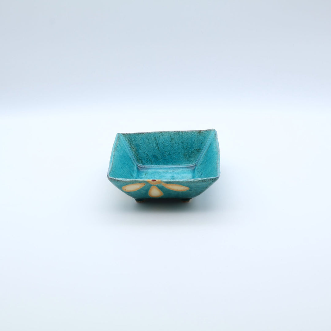 丹波 源右衛門窯 市野 太郎 作  角小鉢 花