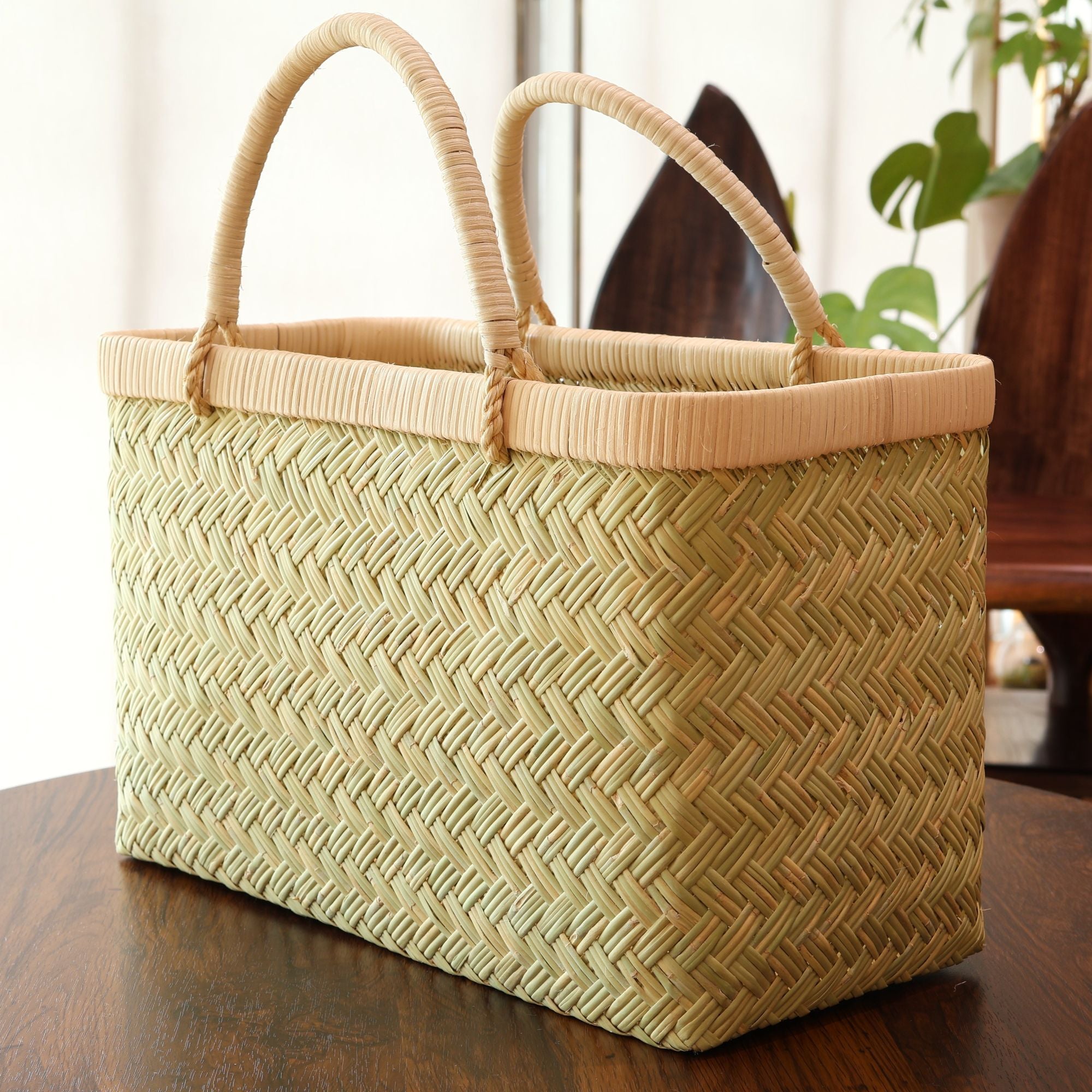 1点のみ再入荷！鳥越のすず竹細工 市場かご 尺2寸底竹入れ 極上品