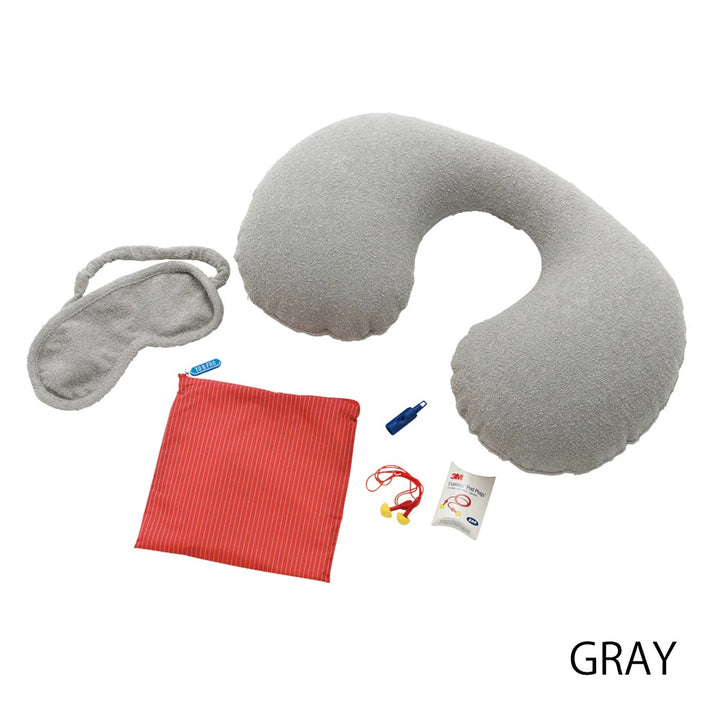 NECK PILLOW & EYE MASK SET　GRAY