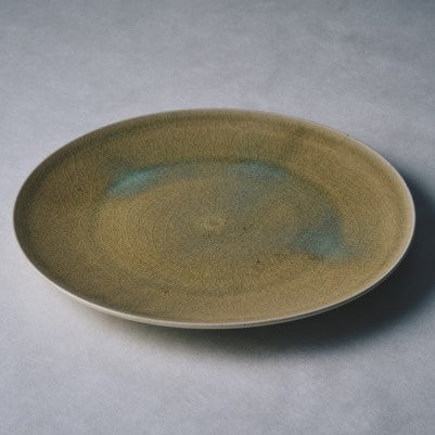 業務用信楽焼  7.5寸皿　鶯釉
