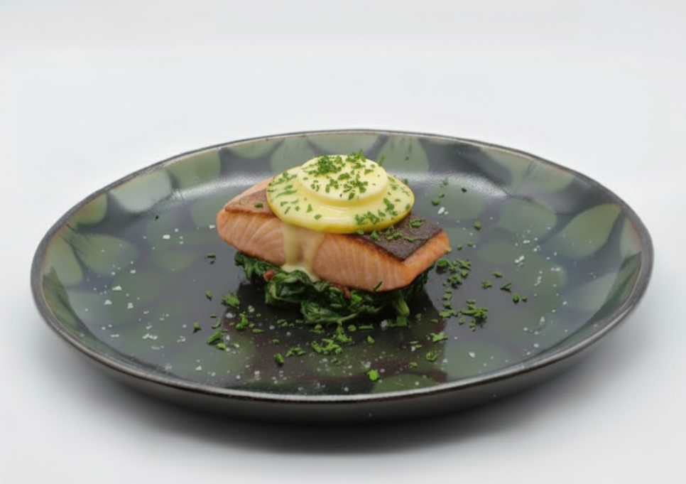 7寸平皿　緑花　C